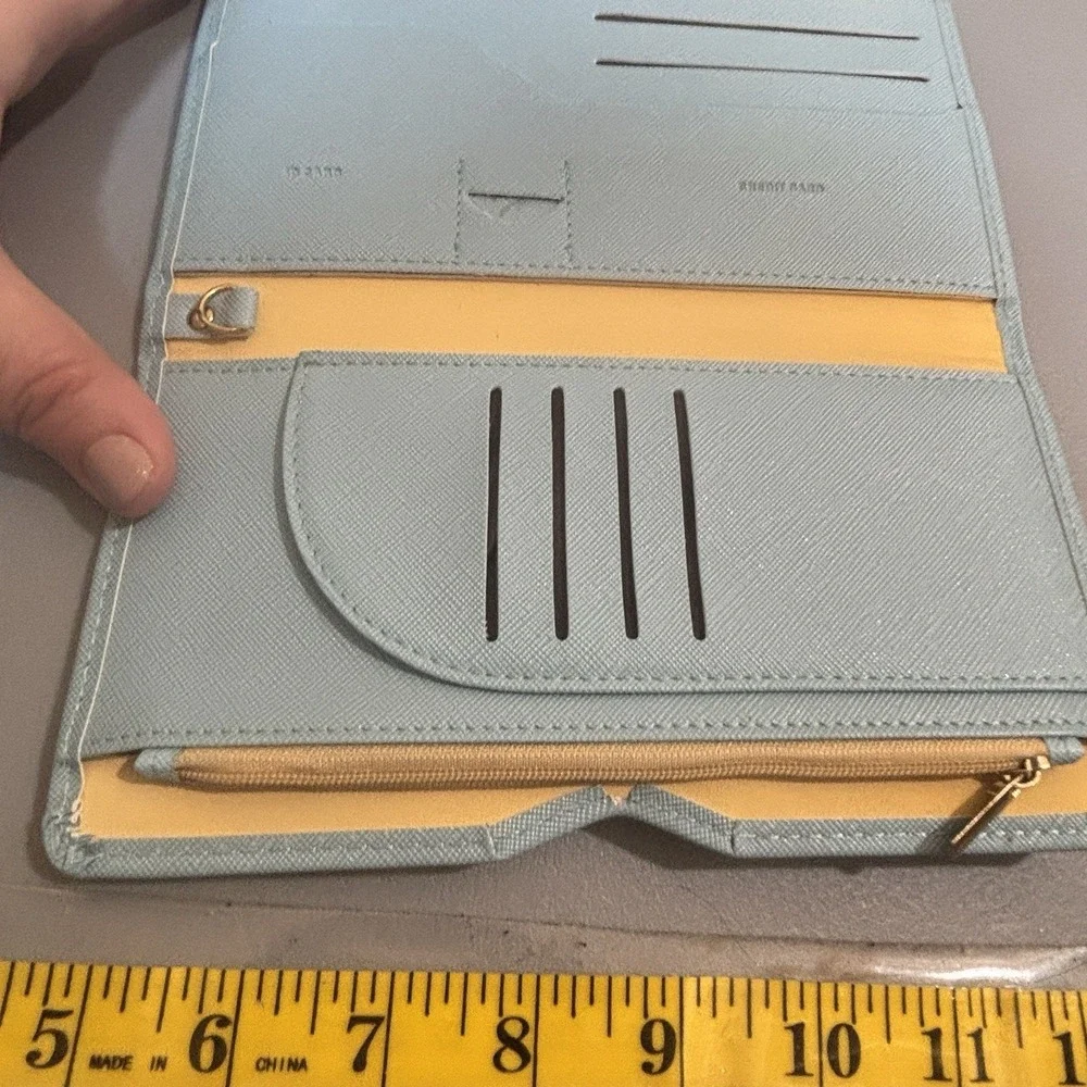 Zoppen Pastel Blue Trifold Travel Wallet RFID Organizer ID Card Holder Snap